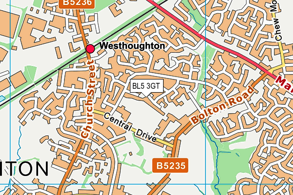 BL5 3GT map - OS VectorMap District (Ordnance Survey)