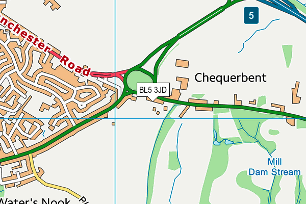 Chequerbent Recreation Ground map (BL5 3JD) - OS VectorMap District (Ordnance Survey)
