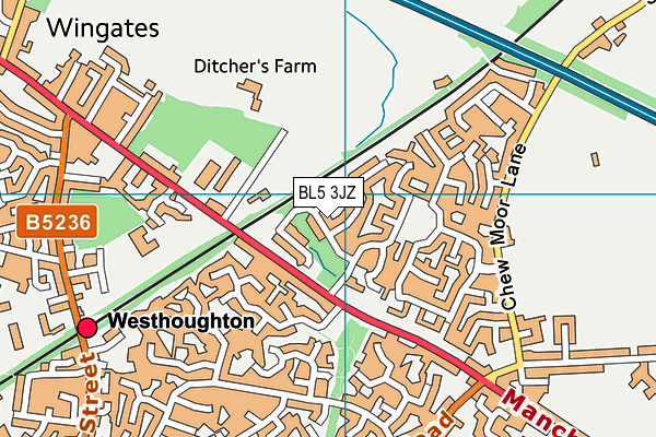 BL5 3JZ map - OS VectorMap District (Ordnance Survey)