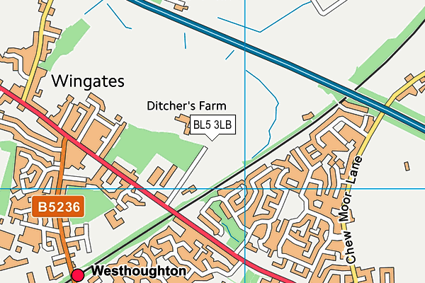 BL5 3LB map - OS VectorMap District (Ordnance Survey)