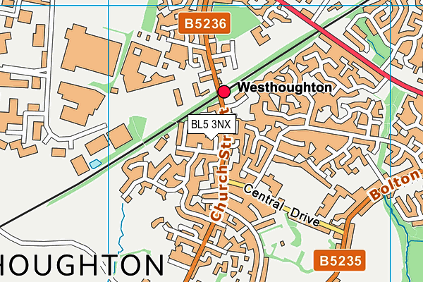 BL5 3NX map - OS VectorMap District (Ordnance Survey)
