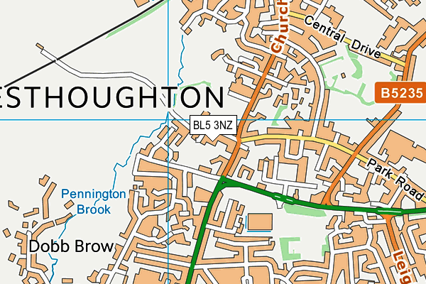 St Bartholomew's CofE Primary School map (BL5 3NZ) - OS VectorMap District (Ordnance Survey)