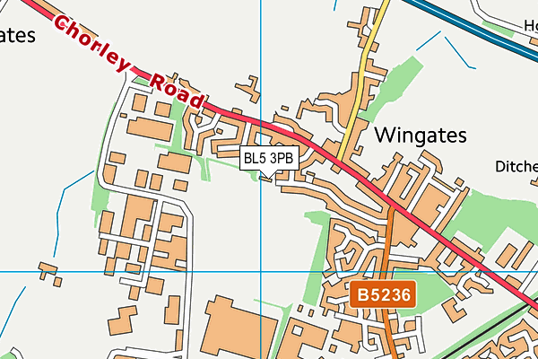 BL5 3PB map - OS VectorMap District (Ordnance Survey)