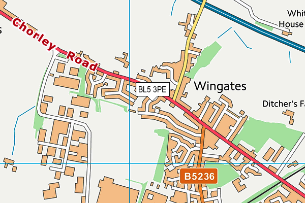 BL5 3PE map - OS VectorMap District (Ordnance Survey)