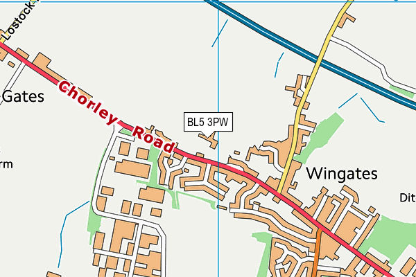 BL5 3PW map - OS VectorMap District (Ordnance Survey)