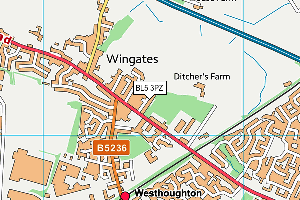 BL5 3PZ map - OS VectorMap District (Ordnance Survey)