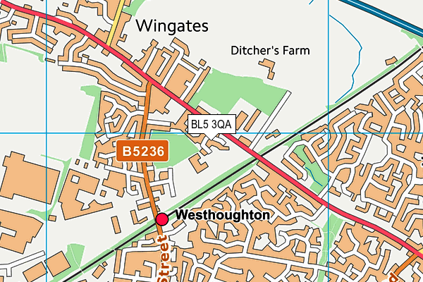 BL5 3QA map - OS VectorMap District (Ordnance Survey)