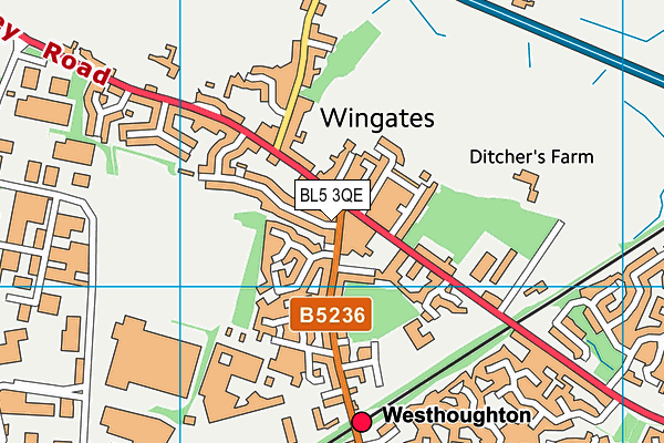 Map of WINGATES CHIPPY LTD at district scale