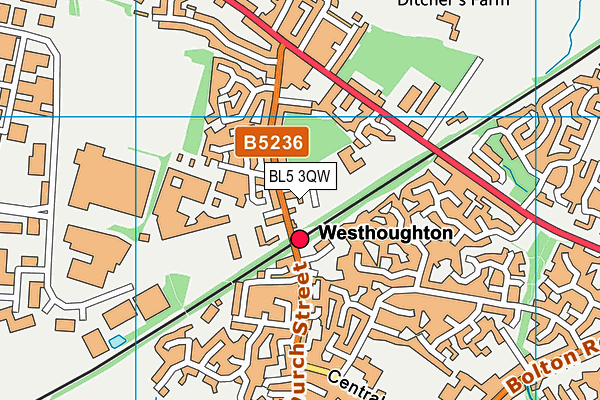 BL5 3QW map - OS VectorMap District (Ordnance Survey)