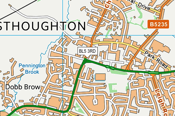 Westhoughton Cricket Club (Closed) map (BL5 3RD) - OS VectorMap District (Ordnance Survey)