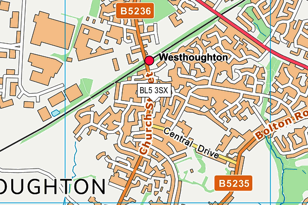 BL5 3SX map - OS VectorMap District (Ordnance Survey)