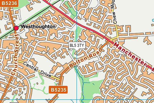 BL5 3TY map - OS VectorMap District (Ordnance Survey)