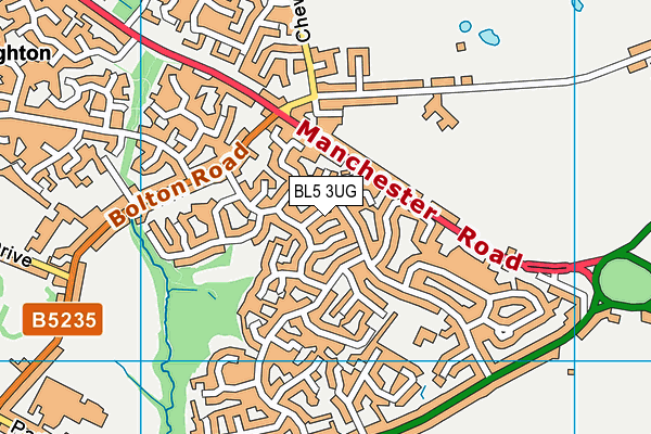 BL5 3UG map - OS VectorMap District (Ordnance Survey)
