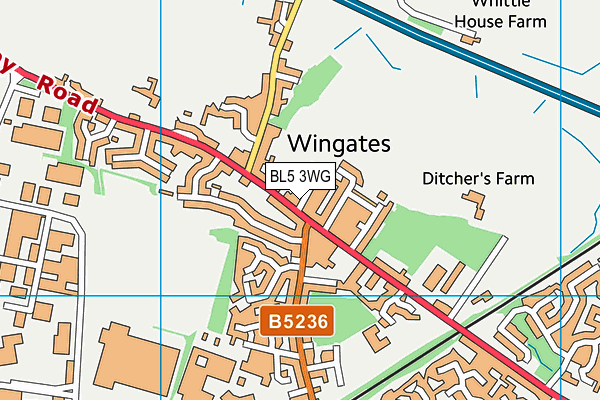 BL5 3WG map - OS VectorMap District (Ordnance Survey)