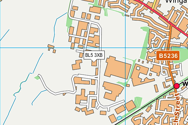 BL5 3XB map - OS VectorMap District (Ordnance Survey)