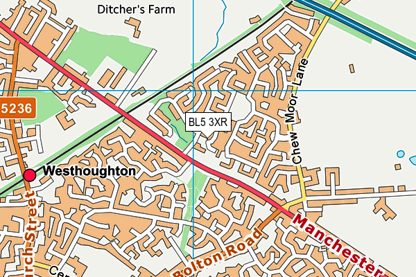 BL5 3XR map - OS VectorMap District (Ordnance Survey)