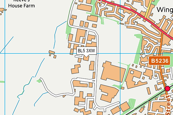 BL5 3XW map - OS VectorMap District (Ordnance Survey)