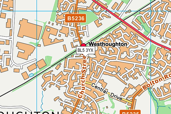 BL5 3YX map - OS VectorMap District (Ordnance Survey)