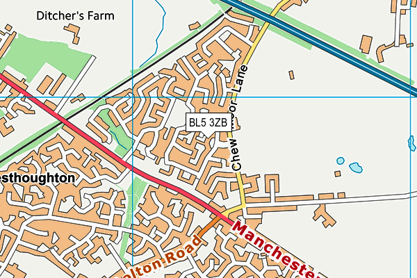 BL5 3ZB map - OS VectorMap District (Ordnance Survey)