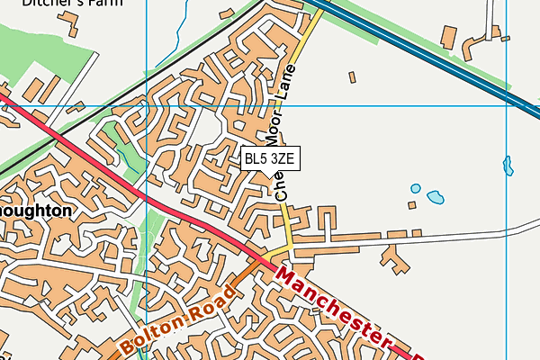 BL5 3ZE map - OS VectorMap District (Ordnance Survey)