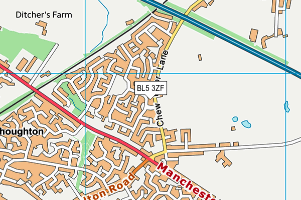 BL5 3ZF map - OS VectorMap District (Ordnance Survey)