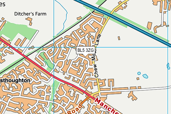 BL5 3ZG map - OS VectorMap District (Ordnance Survey)