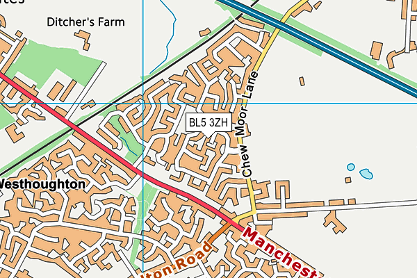 BL5 3ZH map - OS VectorMap District (Ordnance Survey)
