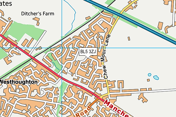 BL5 3ZJ map - OS VectorMap District (Ordnance Survey)