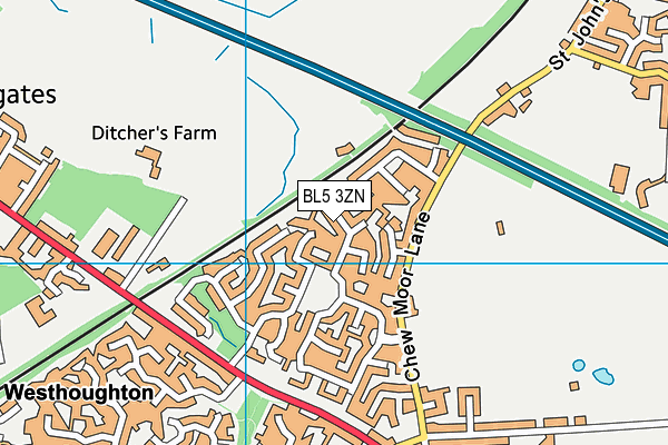 BL5 3ZN map - OS VectorMap District (Ordnance Survey)
