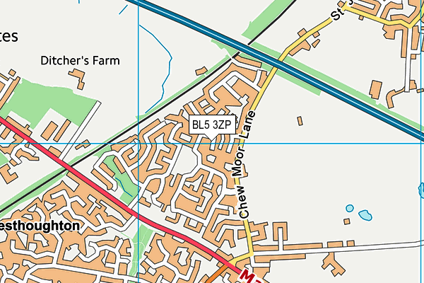 BL5 3ZP map - OS VectorMap District (Ordnance Survey)