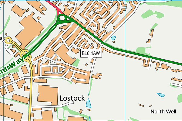 BL6 4AW map - OS VectorMap District (Ordnance Survey)