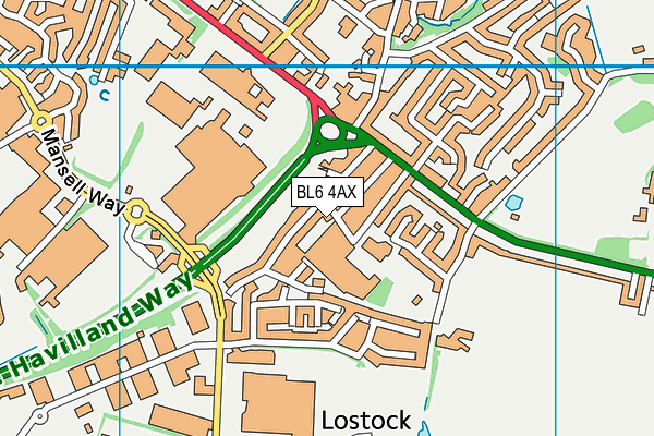 BL6 4AX map - OS VectorMap District (Ordnance Survey)