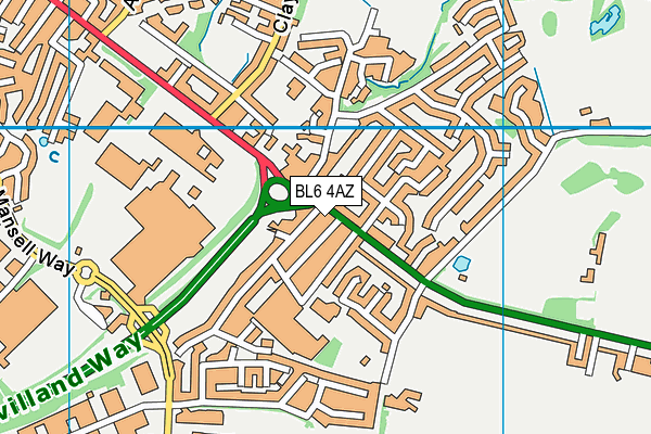 BL6 4AZ map - OS VectorMap District (Ordnance Survey)