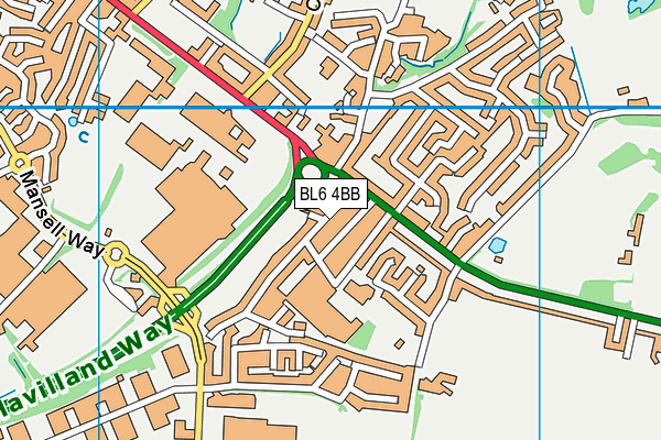 BL6 4BB map - OS VectorMap District (Ordnance Survey)