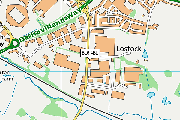 Lostock Leisure (Closed) map (BL6 4BL) - OS VectorMap District (Ordnance Survey)