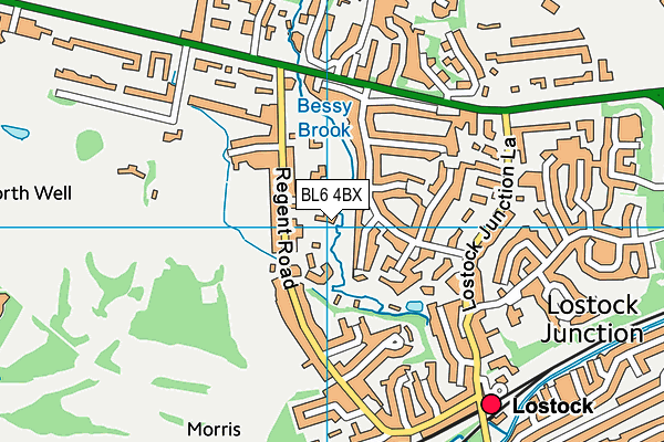 BL6 4BX map - OS VectorMap District (Ordnance Survey)