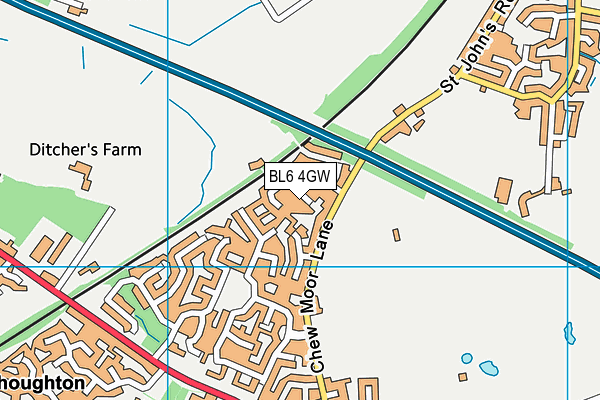 BL6 4GW map - OS VectorMap District (Ordnance Survey)