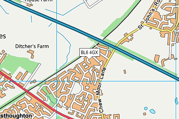 BL6 4GX map - OS VectorMap District (Ordnance Survey)