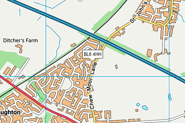 Lostock Sports Club map (BL6 4HH) - OS VectorMap District (Ordnance Survey)