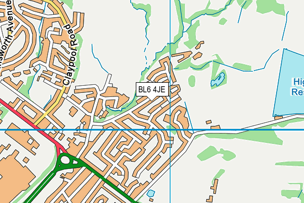 BL6 4JE map - OS VectorMap District (Ordnance Survey)