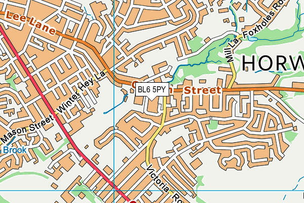 Horwich Leisure Centre map (BL6 5PY) - OS VectorMap District (Ordnance Survey)
