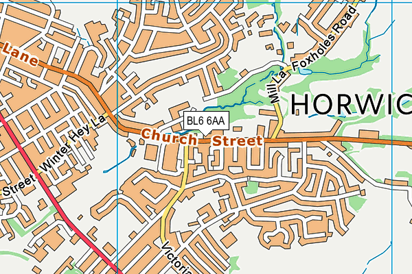 Horwich Parish CofE Primary School map (BL6 6AA) - OS VectorMap District (Ordnance Survey)