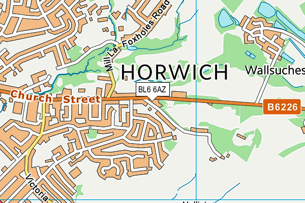 BL6 6AZ map - OS VectorMap District (Ordnance Survey)