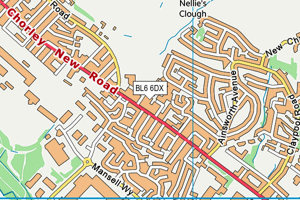 BL6 6DX map - OS VectorMap District (Ordnance Survey)