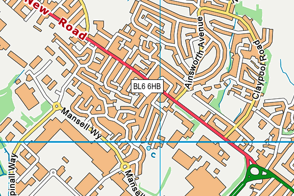 BL6 6HB map - OS VectorMap District (Ordnance Survey)