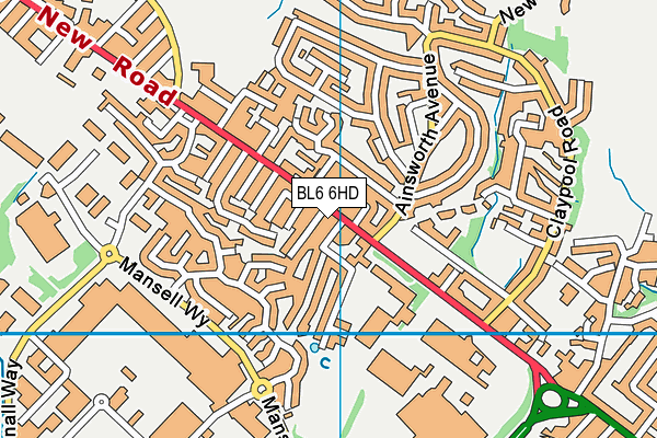 BL6 6HD map - OS VectorMap District (Ordnance Survey)