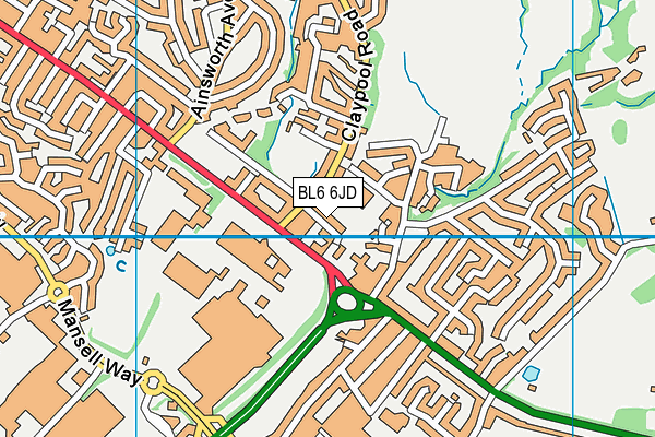 BL6 6JD map - OS VectorMap District (Ordnance Survey)