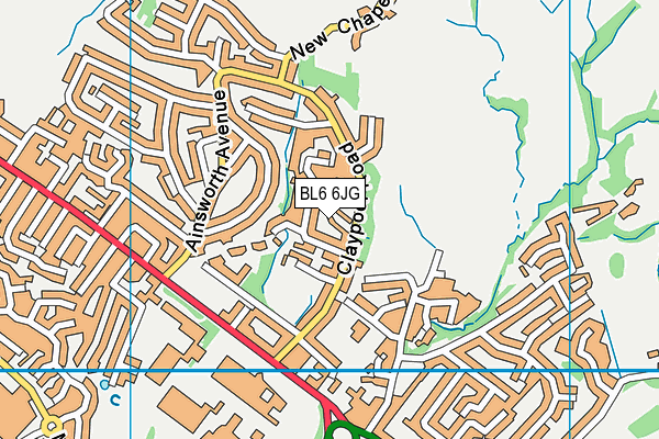 BL6 6JG map - OS VectorMap District (Ordnance Survey)