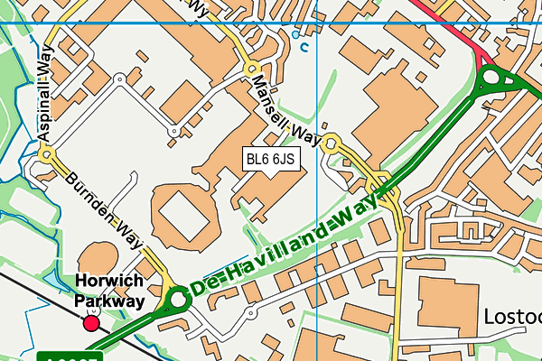 BL6 6JS map - OS VectorMap District (Ordnance Survey)