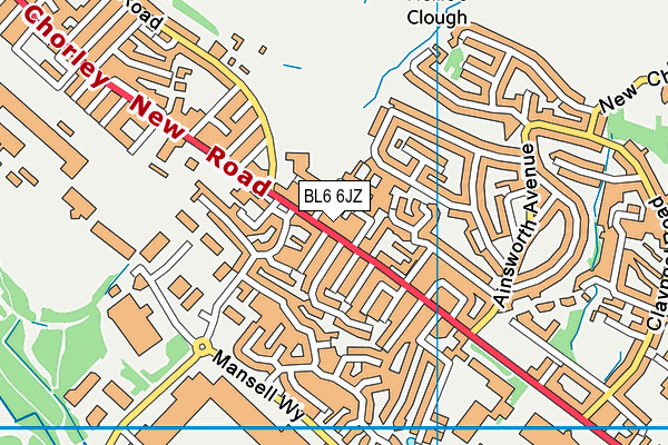 BL6 6JZ map - OS VectorMap District (Ordnance Survey)